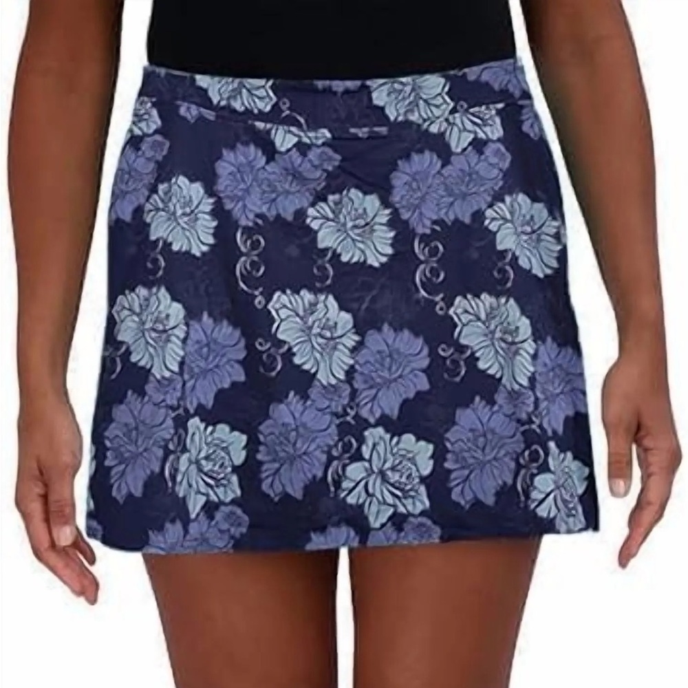 Tranquility by Colorado Clothing Navy and Light Blue Floral Skirt